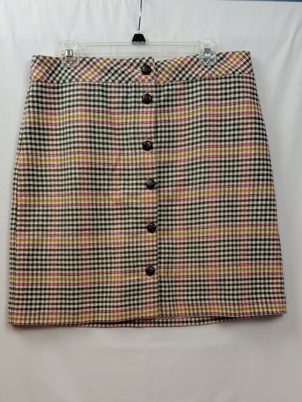 Talbots Wool Blend Plaid Skirt Women's Size 12c Petite  Academia
